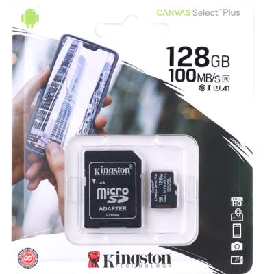 Карта памяти Kingston Canvas Select Plus UHS-1, 128Gb, SD-Adapter, до 100 Мб/с - интернет-магазин запасных частей для телефонов и электроники MaxService