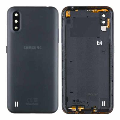 Задняя крышка для Samsung Galaxy A01 2020 A015, с боковыми кнопками и стеклом камеры, оригинал (черный)