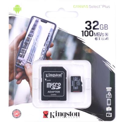 Карта памяти Kingston Canvas Select Plus UHS-1, 32Gb, SD-Adapter, до 100 Мб/с - интернет-магазин запасных частей для телефонов и электроники MaxService