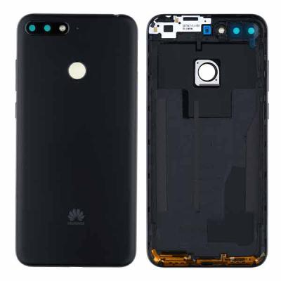 Задняя крышка для Huawei Y6 Prime 2018, ATU-L31, с боковыми кнопками, стеклом камеры (черная)