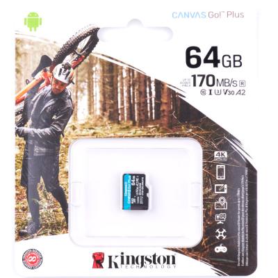 Карта памяти Kingston Canvas Go Plus UHS-1, 64Gb, до 170 Мб/с - интернет-магазин запасных частей для телефонов и электроники MaxService