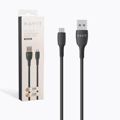 USB дата-кабель Havit HV-CB618C, micro-USB 2,0А 1М, черний - интернет-магазин запасных частей для телефонов и электроники MaxService