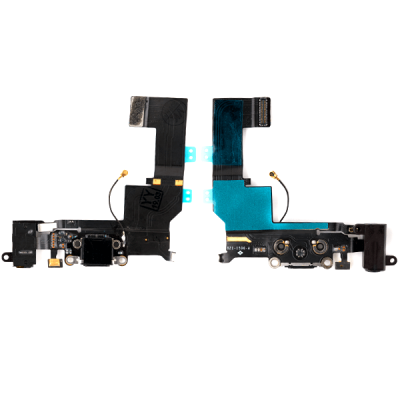 Шлейф коннектора зарядки для Apple iPhone 5s, с коннекторм наушников, с микрофоном - интернет-магазин запасных частей для телефонов и электроники MaxService