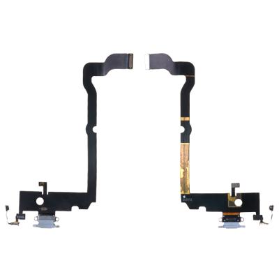 Шлейф для iPhone XS Max, коннектора зарядки, с микрофоном (копия, белый)