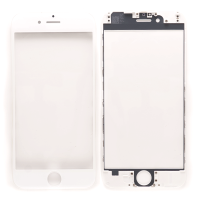 Стекло дисплея для Apple iPhone 6, с рамкой (белое)