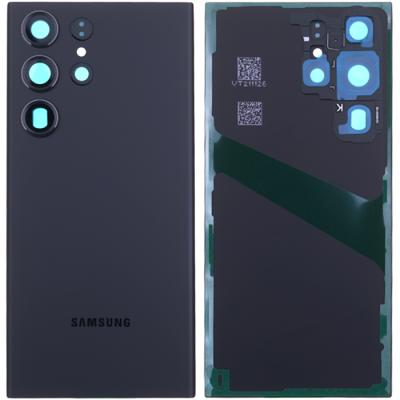 Задняя крышка для Samsung Galaxy S23 Ultra S918, с проклейкой (Phantom Black)