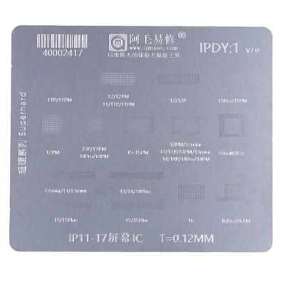 BGA трафарет Amaoe IPDY:1 V7.0 iPhone 11-17 для микросхемы тачскрина и контролера питания дисплея - интернет-магазин запасных частей для телефонов и электроники MaxService