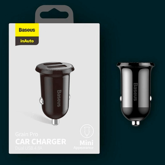 Автомобильное зарядное устройство Baseus Grain Pro Car Charger, 2USB, 4.8 А, CCALL-ML01 - интернет-магазин запасных частей для телефонов и электроники MaxService